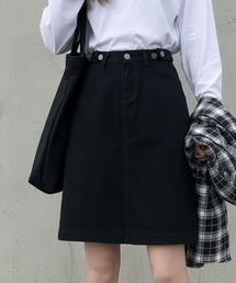 コーデュロイウエストボタンスカート