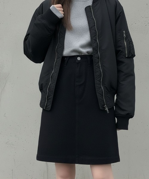 cammie(キャミー)の「コーデュロイウエストボタンスカート(スカート・レディース・ブラック・M/L)」の3枚目の写真
