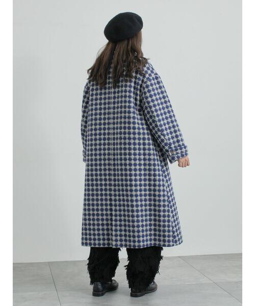 TSUHARU by Samansa Mos2（ツハルバイサマンサモスモス）の「【尾州ウール】フラワー柄ジャカードコート（その他アウター・レディース・ブルー/ネイビー/ベージュ・F）」の12枚目の写真