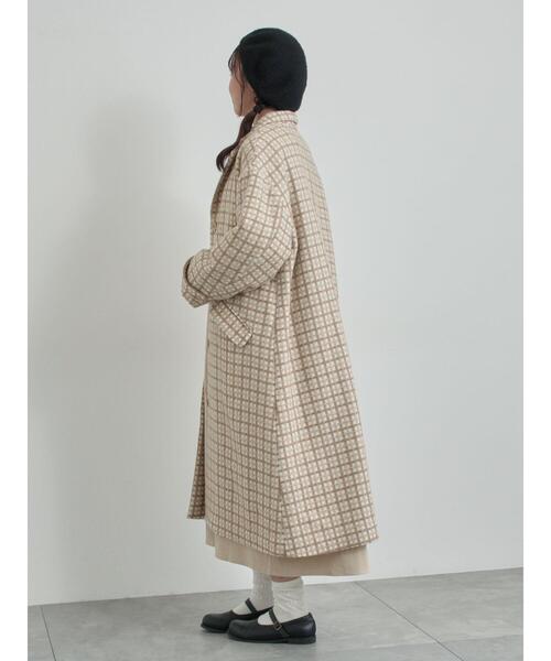 TSUHARU by Samansa Mos2（ツハルバイサマンサモスモス）の「【尾州ウール】フラワー柄ジャカードコート（その他アウター・レディース・ブルー/ネイビー/ベージュ・F）」の16枚目の写真