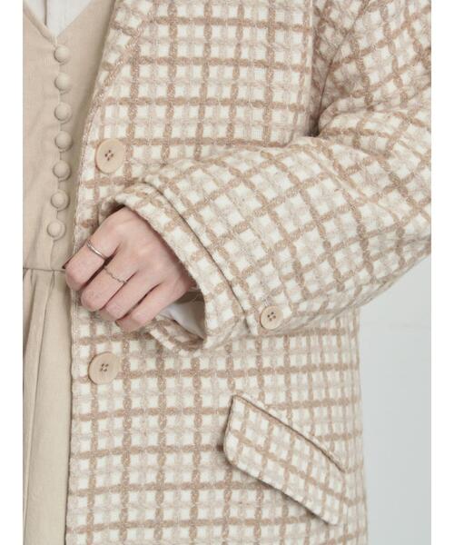 尾州ウール】フラワー柄ジャカードコート（その他アウター）｜TSUHARU