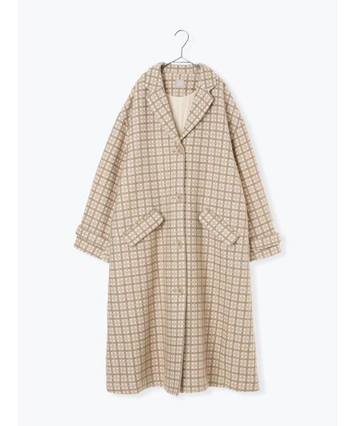 セール】【尾州ウール】フラワー柄ジャカードコート（その他アウター