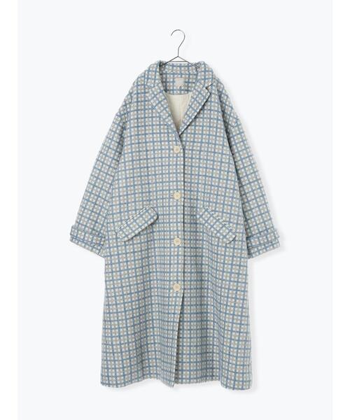 セール】【尾州ウール】フラワー柄ジャカードコート（その他アウター