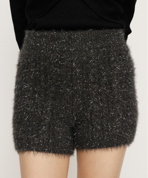 SLY（スライ）の「SHINY CABLE S/PT シャイニー ケーブル ショートパンツ 秋服 冬服（スラックス・レディース・アイボリー/グレー/ブラウン・FREE）」の3枚目の写真