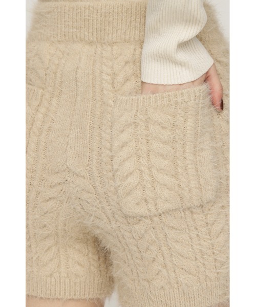 SLY（スライ）の「SHINY CABLE S/PT シャイニー ケーブル ショートパンツ 秋服 冬服（スラックス・レディース・アイボリー/グレー/ブラウン・FREE）」の9枚目の写真