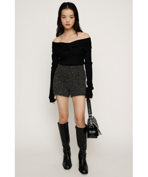 SLY（スライ）の「SHINY CABLE S/PT シャイニー ケーブル ショートパンツ 秋服 冬服（スラックス・レディース・アイボリー/グレー/ブラウン・FREE）」の12枚目の写真