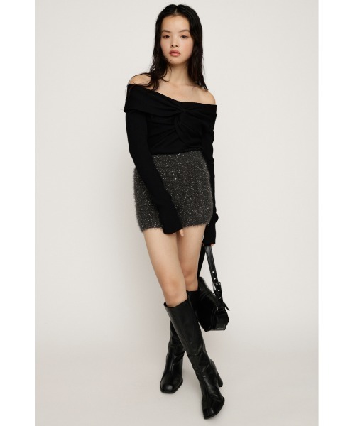 SLY（スライ）の「SHINY CABLE S/PT シャイニー ケーブル ショートパンツ 秋服 冬服（スラックス・レディース・アイボリー/グレー/ブラウン・FREE）」の13枚目の写真