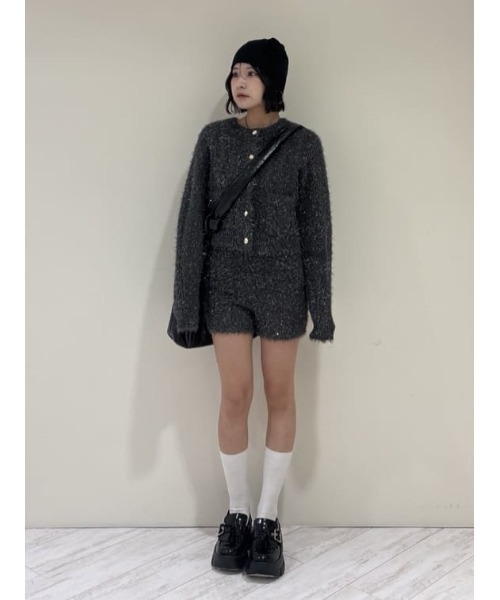 SLY（スライ）の「SHINY CABLE S/PT シャイニー ケーブル ショートパンツ 秋服 冬服（スラックス・レディース・アイボリー/グレー/ブラウン・FREE）」の22枚目の写真