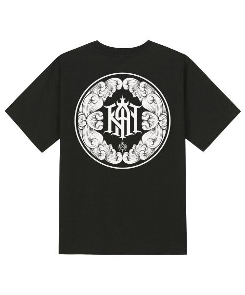 KAN6312(カン6312)の「KTB0118 フラワーカン 半袖Tシャツ - ブラック(Tシャツ/カットソー・メンズ・その他・SMALL/MEDIUM/LARGE)」の1枚目の写真