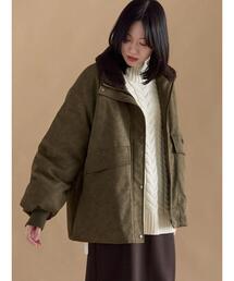 sm2rhythm | レザーライクミリタリージャケット(ノーカラージャケット)