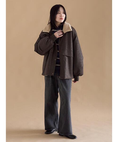 sm2rhythm（サマンサモスモスリズム）の「レザーライクミリタリージャケット（ノーカラージャケット・レディース・カーキ/ブラック/ブラウン・F）」の11枚目の写真