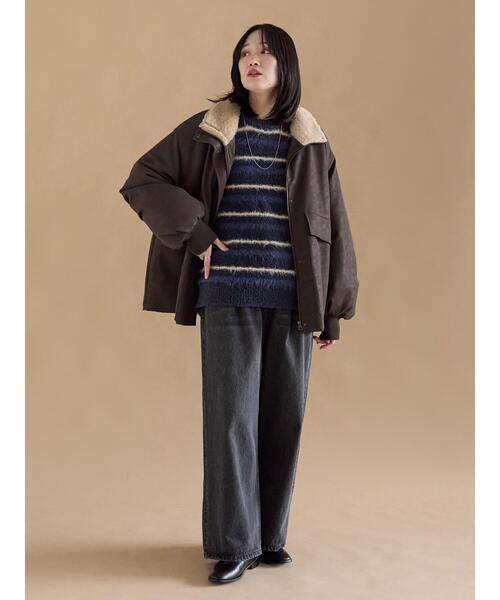 sm2rhythm（サマンサモスモスリズム）の「レザーライクミリタリージャケット（ノーカラージャケット・レディース・カーキ/ブラック/ブラウン・F）」の12枚目の写真