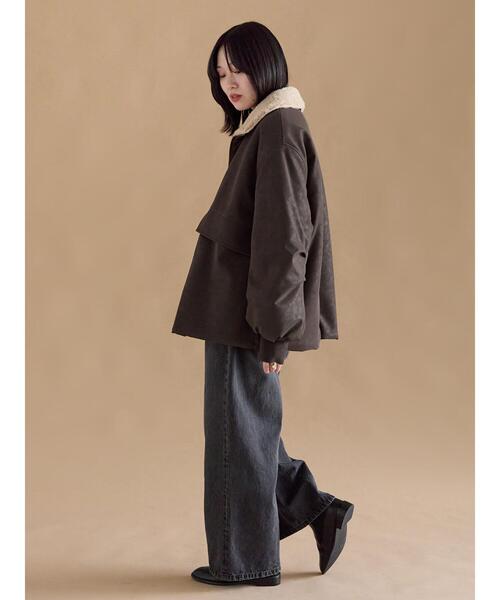 sm2rhythm（サマンサモスモスリズム）の「レザーライクミリタリージャケット（ノーカラージャケット・レディース・カーキ/ブラック/ブラウン・F）」の13枚目の写真