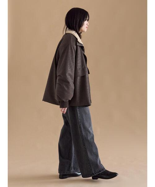 sm2rhythm（サマンサモスモスリズム）の「レザーライクミリタリージャケット（ノーカラージャケット・レディース・カーキ/ブラック/ブラウン・F）」の15枚目の写真