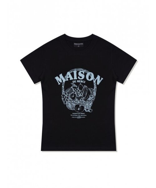 FABULOUS ARCHIVE(ファビュラスアーカイブ)の「ウィメンズフルーツスパンシングルジャージ半袖Tシャツブラックブルー(FCD2TS512W)(Tシャツ/カットソー・レディース・ブラック・MEDIUM/SMALL)」の1枚目の写真