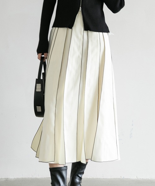 aimoha（アイモハ）の「【moyo】ラインスルーフレアスカート (AW)（スカート・レディース・ブラック/オフホワイト・SMALL/MEDIUM）」の20枚目の写真