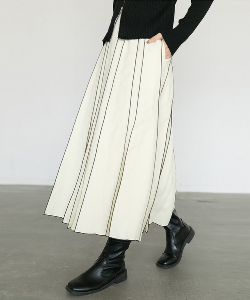 aimoha（アイモハ）の「【moyo】ラインスルーフレアスカート (AW)（スカート・レディース・ブラック/オフホワイト・SMALL/MEDIUM）」の19枚目の写真