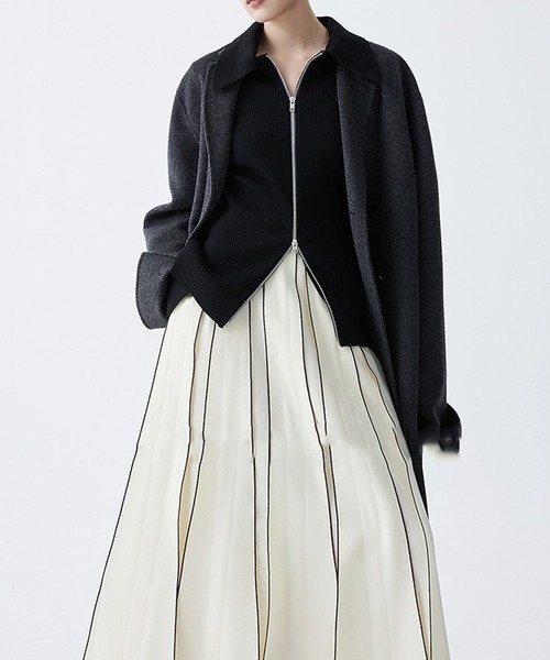 aimoha（アイモハ）の「【moyo】ラインスルーフレアスカート (AW)（スカート・レディース・ブラック/オフホワイト・SMALL/MEDIUM）」の21枚目の写真