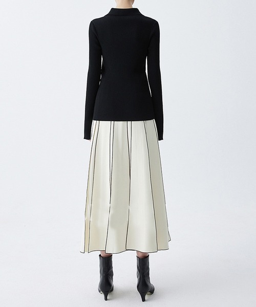 aimoha（アイモハ）の「【moyo】ラインスルーフレアスカート (AW)（スカート・レディース・ブラック/オフホワイト・SMALL/MEDIUM）」の16枚目の写真