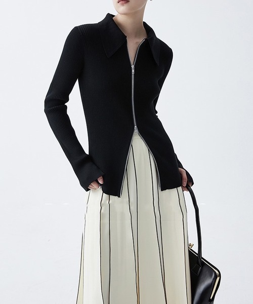 aimoha（アイモハ）の「【moyo】ラインスルーフレアスカート (AW)（スカート・レディース・ブラック/オフホワイト・SMALL/MEDIUM）」の22枚目の写真