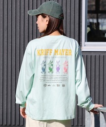 クリフラビット 発泡プリント ロンT / バックプリント チュニックTシャツ(綿100%・体型カバー)