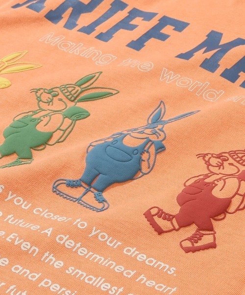 KRIFF MAYER(クリフメイヤー)の「クリフラビット 発泡プリント ロンT / バックプリント チュニックTシャツ(綿100%・体型カバー)(Tシャツ/カットソー・レディース・オフホワイト/ミント/オレンジ/チャコール/カラフル・LARGE/MEDIUM)」の14枚目の写真