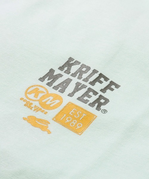 KRIFF MAYER(クリフメイヤー)の「クリフラビット 発泡プリント ロンT / バックプリント チュニックTシャツ(綿100%・体型カバー)(Tシャツ/カットソー・レディース・オフホワイト/ミント/オレンジ/チャコール/カラフル・LARGE/MEDIUM)」の11枚目の写真