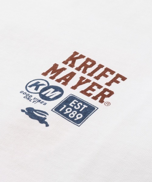 KRIFF MAYER(クリフメイヤー)の「クリフラビット 発泡プリント ロンT / バックプリント チュニックTシャツ(綿100%・体型カバー)(Tシャツ/カットソー・レディース・オフホワイト/ミント/オレンジ/チャコール/カラフル・LARGE/MEDIUM)」の7枚目の写真