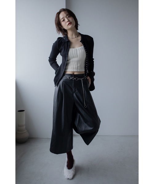 VACANCY(ヴァカンシー)の「ロングスナップポロトップス/カーディガン(カーディガン/ボレロ・レディース・グレー/ブラック/ブラウン・FREE)」の21枚目の写真