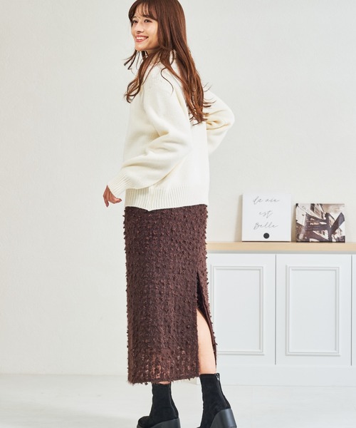 MISCH MASCH(ミッシュマッシュ)の「ZOZO限定 フリンジジャガードタイトスカート(スカート・レディース・ブラウン・フリ-)」の12枚目の写真