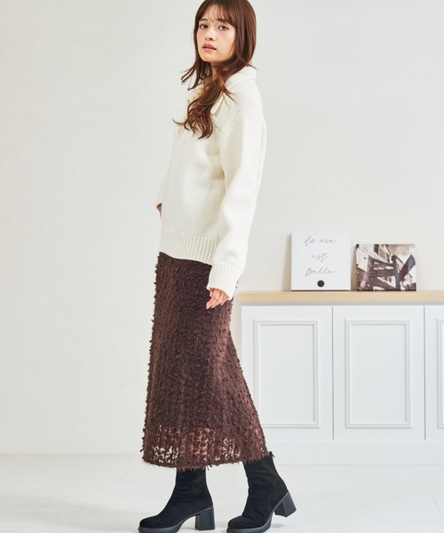 MISCH MASCH(ミッシュマッシュ)の「ZOZO限定 フリンジジャガードタイトスカート(スカート・レディース・ブラウン・フリ-)」の18枚目の写真