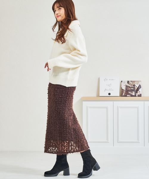 MISCH MASCH(ミッシュマッシュ)の「ZOZO限定 フリンジジャガードタイトスカート(スカート・レディース・ブラウン・フリ-)」の17枚目の写真