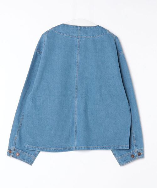 FAT(エフエイティー)の「MACKSTEAM(ノーカラージャケット・メンズ・ブルー/サックスブルー・JUMBO(XXL)/FAT(XL)/SKINNY(L)/TITCH(M))」の3枚目の写真