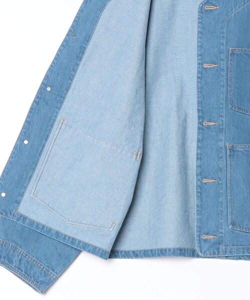 FAT(エフエイティー)の「MACKSTEAM(ノーカラージャケット・メンズ・ブルー/サックスブルー・JUMBO(XXL)/FAT(XL)/SKINNY(L)/TITCH(M))」の4枚目の写真