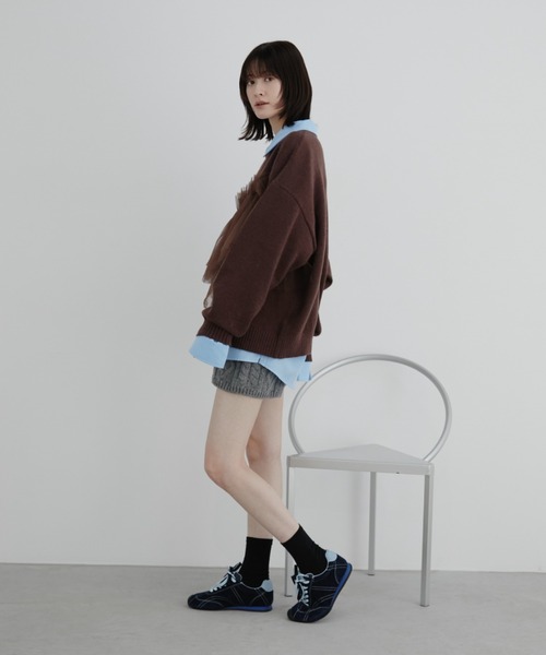 Auntie Rosa(アンティローザ)の「【KICO direction item】チュールギャザーニット(ニット/セーター・レディース・グレー/ブラウン・FREE)」の13枚目の写真