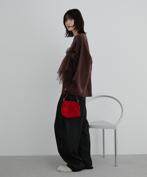 Auntie Rosa(アンティローザ)の「【KICO direction item】チュールギャザーニット(ニット/セーター・レディース・グレー/ブラウン・FREE)」の21枚目の写真