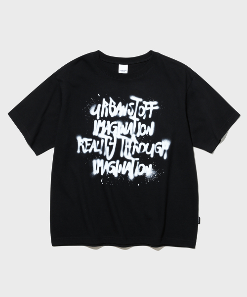 URBANSTOFF(アーバンストッフ)の「スクラブルペイントTシャツ(ブラック)(Tシャツ/カットソー・レディース・その他・LARGE/MEDIUM/SMALL)」の1枚目の写真