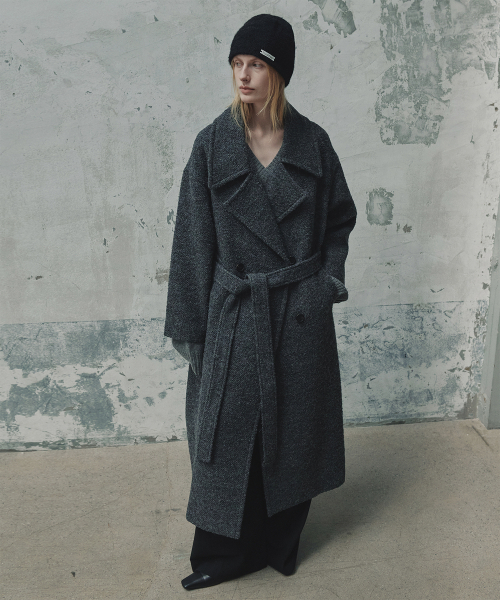 オーバーサイズダブルロングコート_チャコールグレー