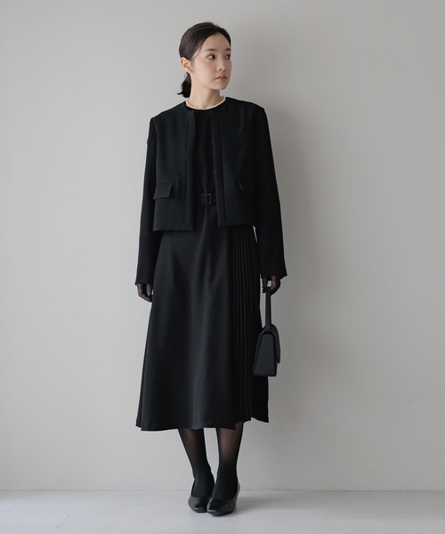 Andemiu（アンデミュウ）の「【WEB限定/T.P.O/2026】ノーカラージャケット608058（ノーカラージャケット・レディース・ブラック系1/ネイビー・MEDIUM/SMALL/LARGE）」の4枚目の写真