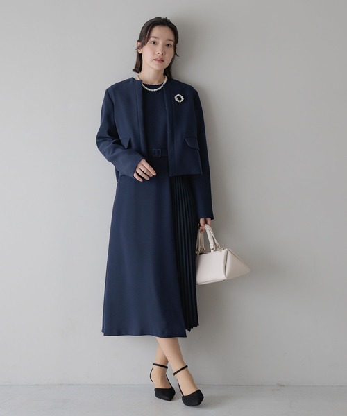 Andemiu（アンデミュウ）の「【WEB限定/T.P.O/2026】ノーカラージャケット608058（ノーカラージャケット・レディース・ブラック系1/ネイビー・MEDIUM/SMALL/LARGE）」の9枚目の写真