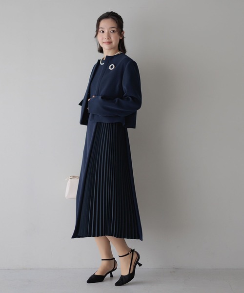 Andemiu（アンデミュウ）の「【WEB限定/T.P.O/2026】ノーカラージャケット608058（ノーカラージャケット・レディース・ブラック系1/ネイビー・MEDIUM/SMALL/LARGE）」の12枚目の写真