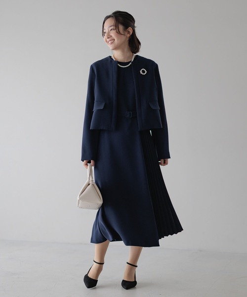 Andemiu（アンデミュウ）の「【WEB限定/T.P.O/2026】ノーカラージャケット608058（ノーカラージャケット・レディース・ブラック系1/ネイビー・MEDIUM/SMALL/LARGE）」の13枚目の写真