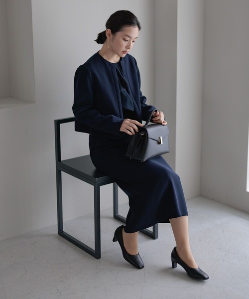 Andemiu（アンデミュウ）の「【WEB限定/T.P.O/2026】ノーカラージャケット608058（ノーカラージャケット・レディース・ブラック系1/ネイビー・MEDIUM/SMALL/LARGE）」の15枚目の写真