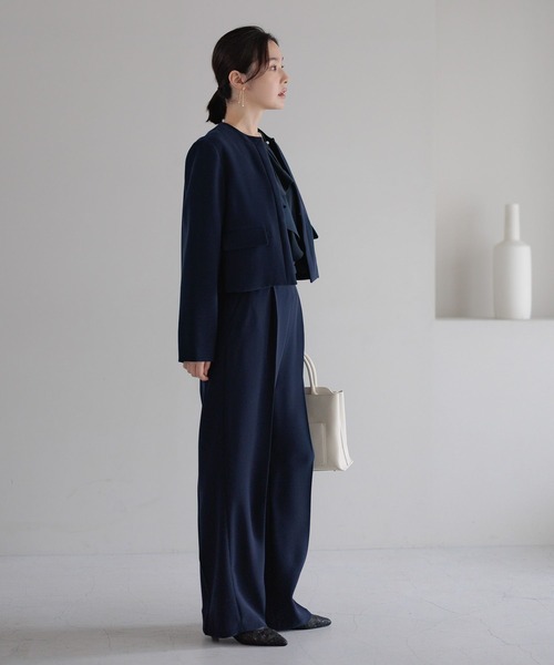 Andemiu（アンデミュウ）の「【WEB限定/T.P.O/2026】ノーカラージャケット608058（ノーカラージャケット・レディース・ブラック系1/ネイビー・MEDIUM/SMALL/LARGE）」の22枚目の写真