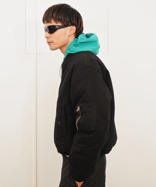 FOSTEX GARMENTS（フォステックスガーメンツ）の「FOSTEX MCD / フォステックスエムシーディー SUN-FADED COTTON PADDED BOMBER（MA-1・メンズ・ブラック/カーキ・X-SMALL/SMALL/MEDIUM）」の7枚目の写真