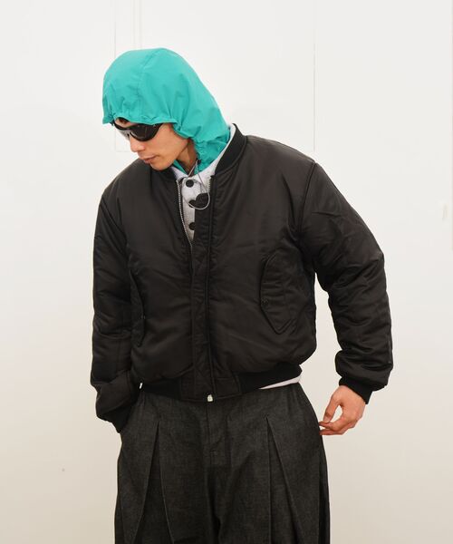 FOSTEX GARMENTS（フォステックスガーメンツ）の「FOSTEX MCD / フォステックスエムシーディー SUN-FADED COTTON PADDED BOMBER（MA-1・メンズ・ブラック/カーキ・X-SMALL/SMALL/MEDIUM）」の12枚目の写真