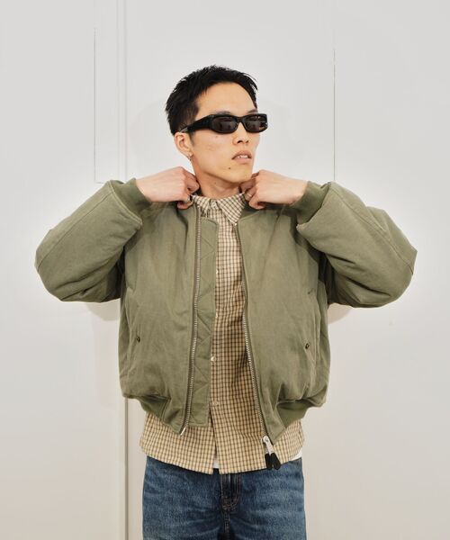 FOSTEX GARMENTS（フォステックスガーメンツ）の「FOSTEX MCD / フォステックスエムシーディー SUN-FADED COTTON PADDED BOMBER（MA-1・メンズ・ブラック/カーキ・X-SMALL/SMALL/MEDIUM）」の18枚目の写真