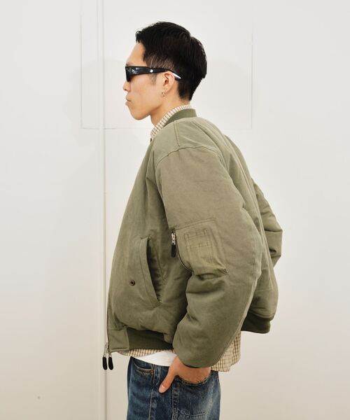 FOSTEX GARMENTS（フォステックスガーメンツ）の「FOSTEX MCD / フォステックスエムシーディー SUN-FADED COTTON PADDED BOMBER（MA-1・メンズ・ブラック/カーキ・X-SMALL/SMALL/MEDIUM）」の19枚目の写真