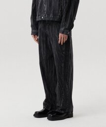 WMC（ダブリューエムシー）の「クラックウォッシングワイドデニム_BLACK（デニムパンツ）」
