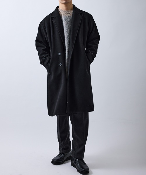 JUNRED(ジュンレッド)の「ウールライクチェスターコート(チェスターコート・メンズ・ブラック/ブラウン・S/LL/L/M)」の1枚目の写真